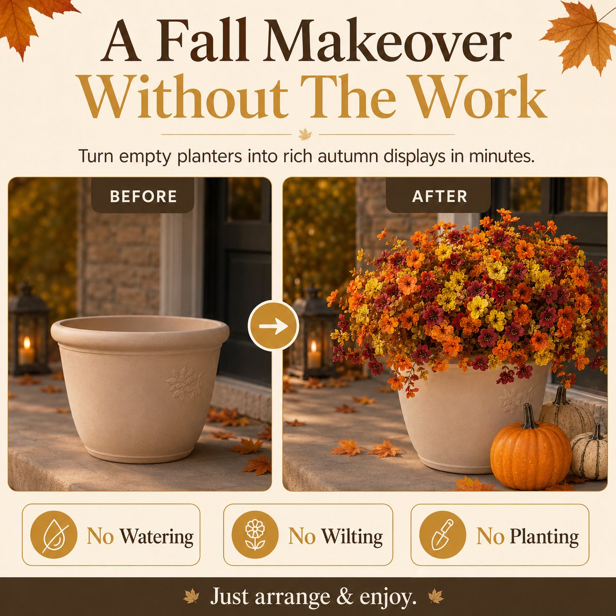 🎃 Halloween Early Bird Sale | 49% OFF🍂 Fall Porch Faux Flower Bundles