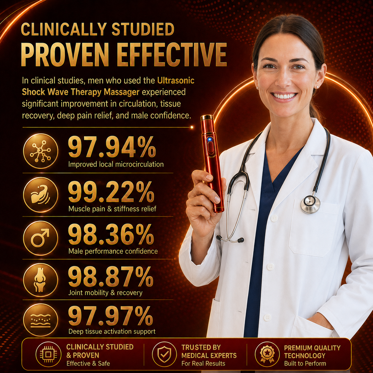 🔊Advanced Acoustic Shockwave Therapy restores penile tissue health to enhance rise rigidity⬆️, stamina, and male performance confidence💪, relieving muscle pain, joint stiffness, tendon discomfort🩹